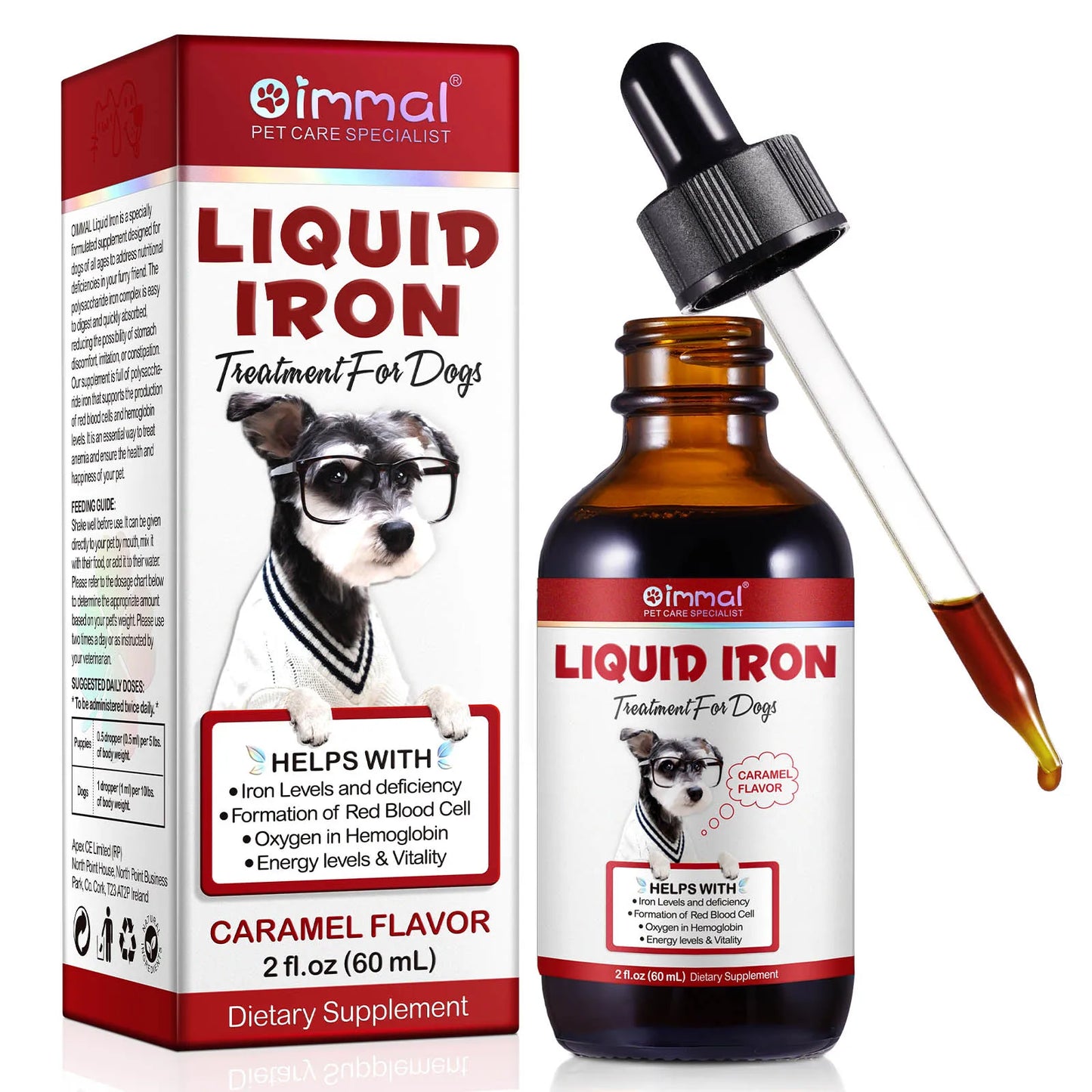 Liquid Iron Supplement for Dogs – Supports Healthy Iron Levels, Red Blood Cell Formation, Energy & Vitality