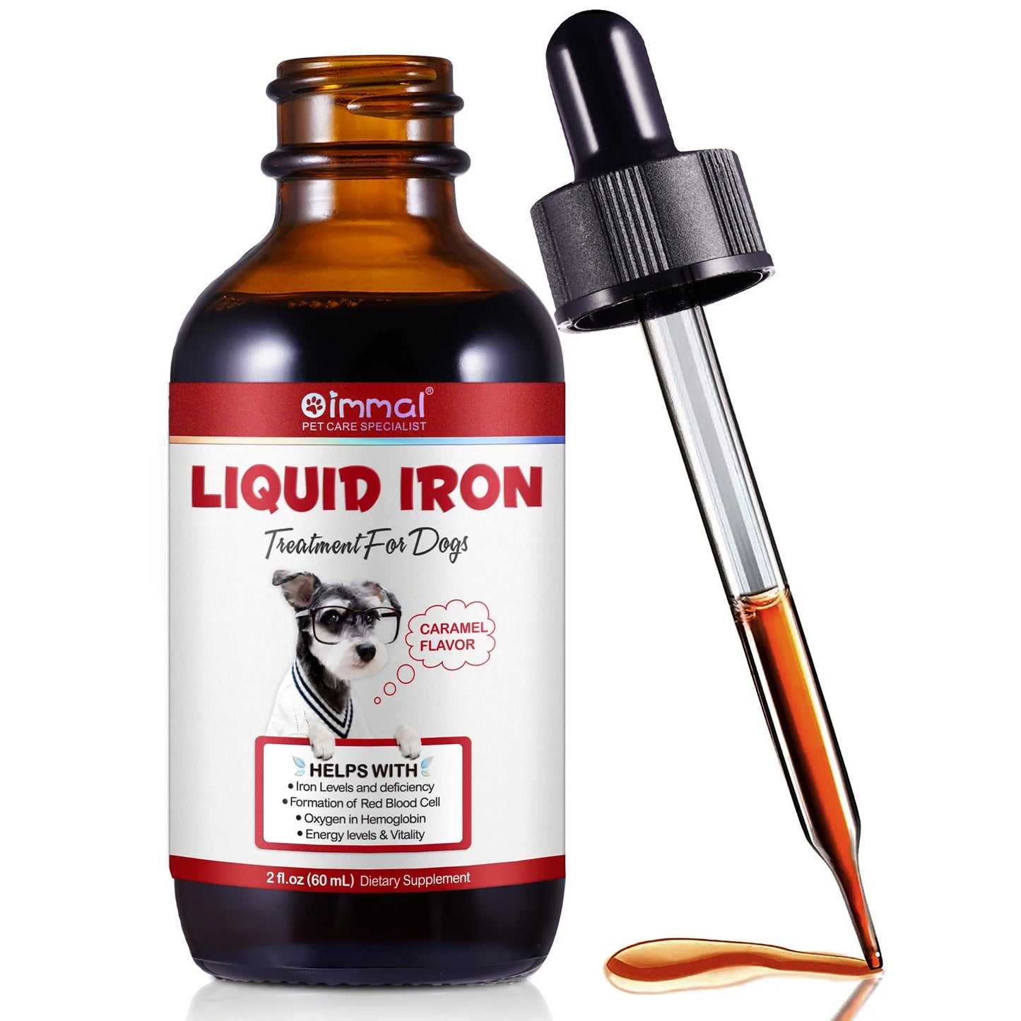 Liquid Iron Supplement for Dogs – Supports Healthy Iron Levels, Red Blood Cell Formation, Energy & Vitality