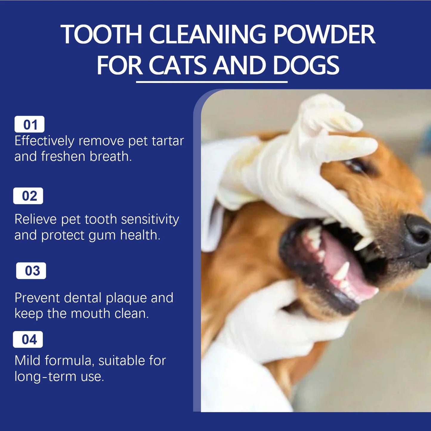 YEGBONG Pet Dental Powder – Teeth Cleaning & Bad Breath Treatment for Dogs & Cats (40g)