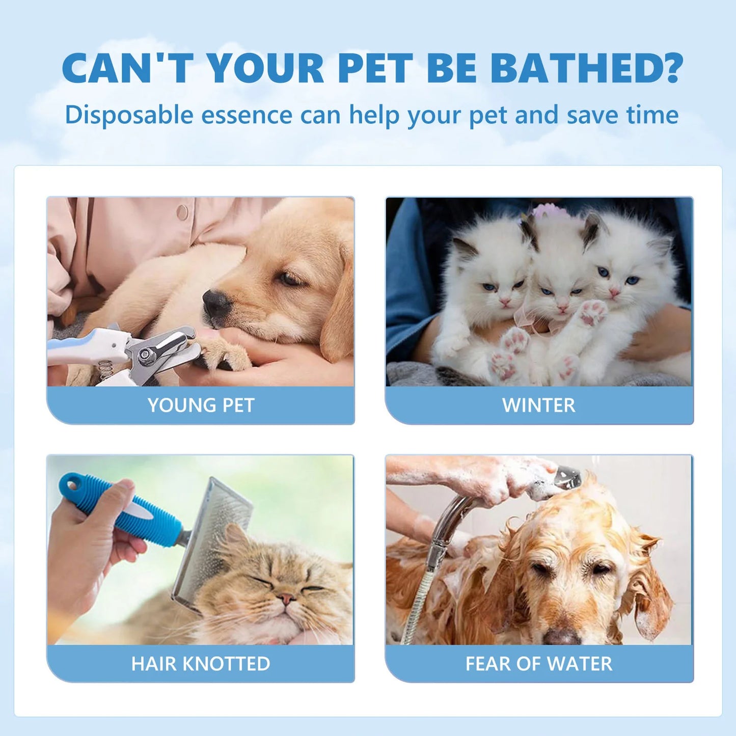 Pet Hair Leave-in Serum for Cats & Dogs – Gentle Deodorizing, Easy Grooming & Coat Care