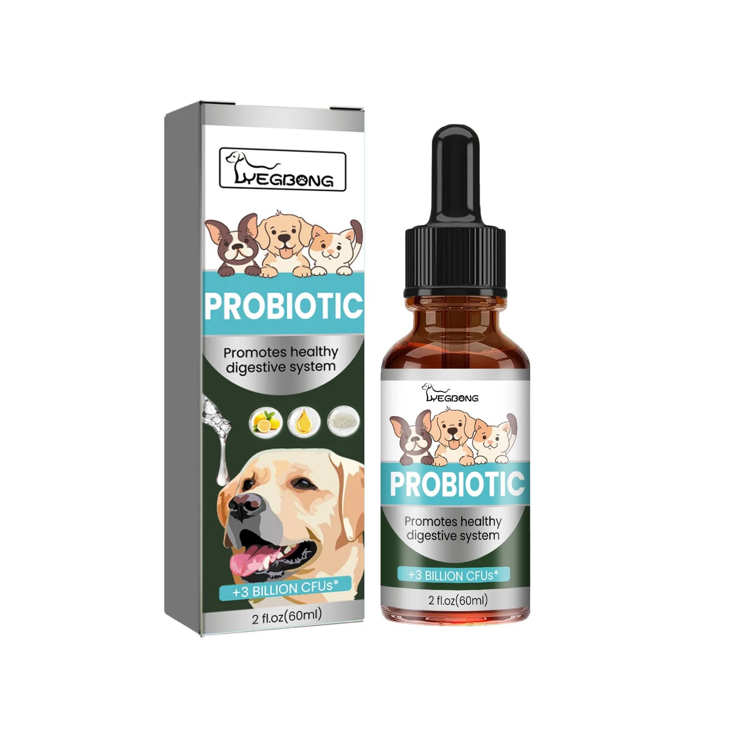 Dog Probiotics Drops – Digestive Health & Gut Support Supplement | Helps with Upset Stomach, Vomiting & Nutrient Absorption | Fast-Acting Liquid for Pet Nutrition