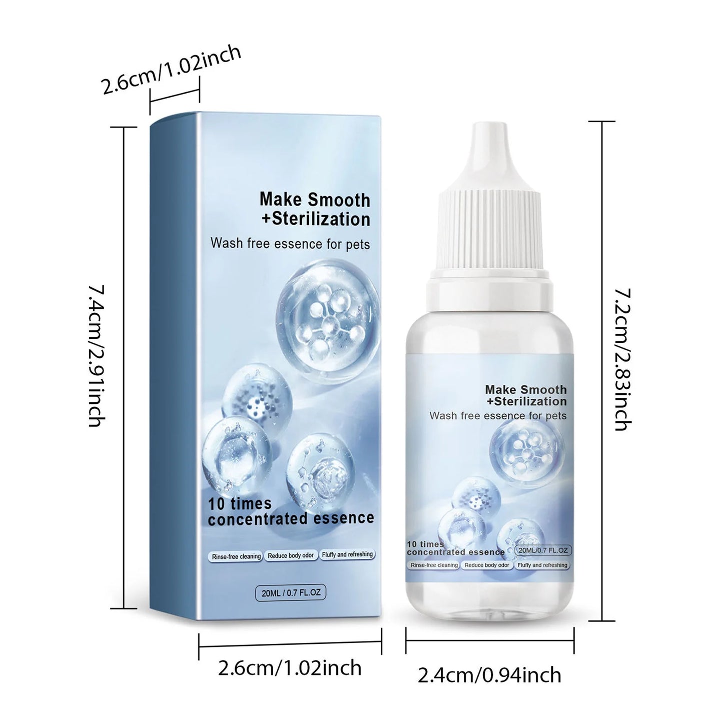 Pet Hair Leave-in Serum for Cats & Dogs – Gentle Deodorizing, Easy Grooming & Coat Care