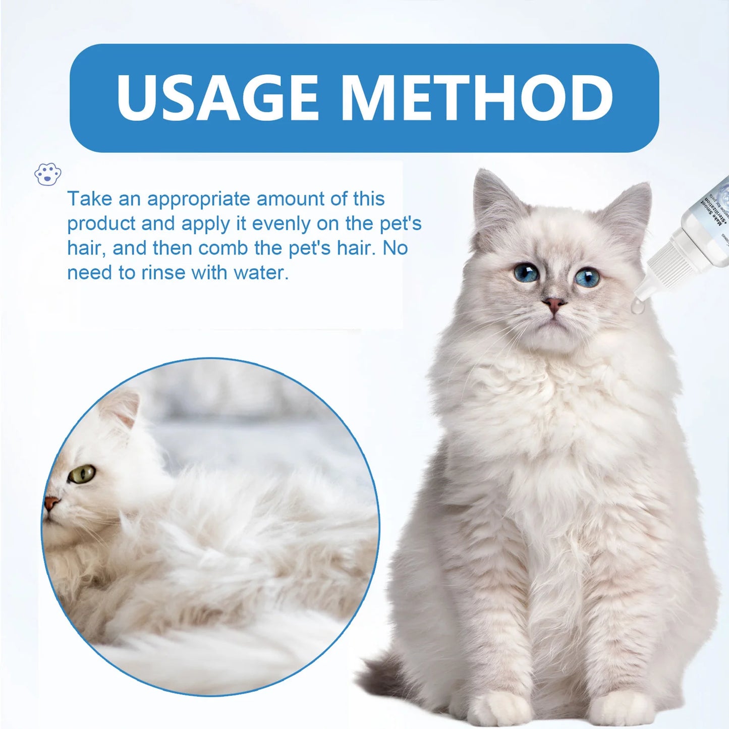 Pet Hair Leave-in Serum for Cats & Dogs – Gentle Deodorizing, Easy Grooming & Coat Care