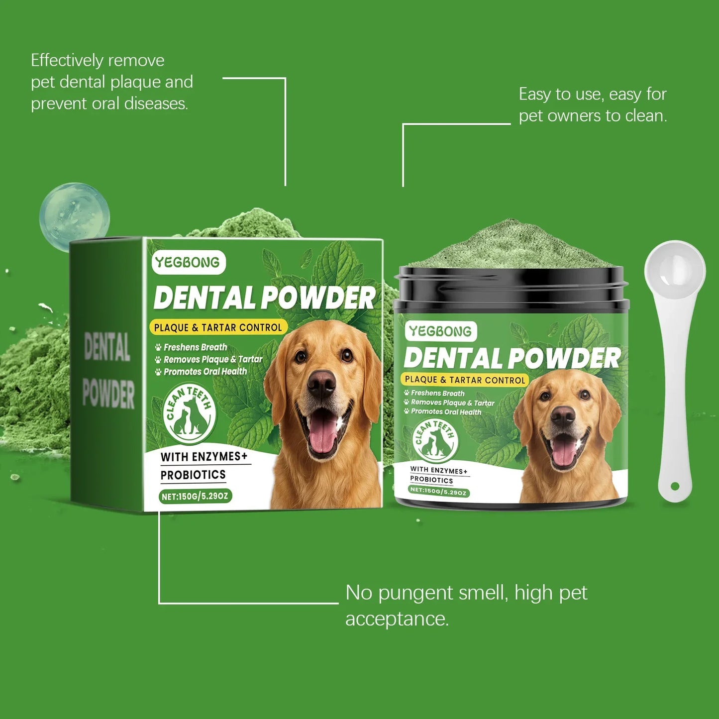 Plaque Off Pet Dental Powder – Teeth Cleaning & Oral Care for Cats & Dogs