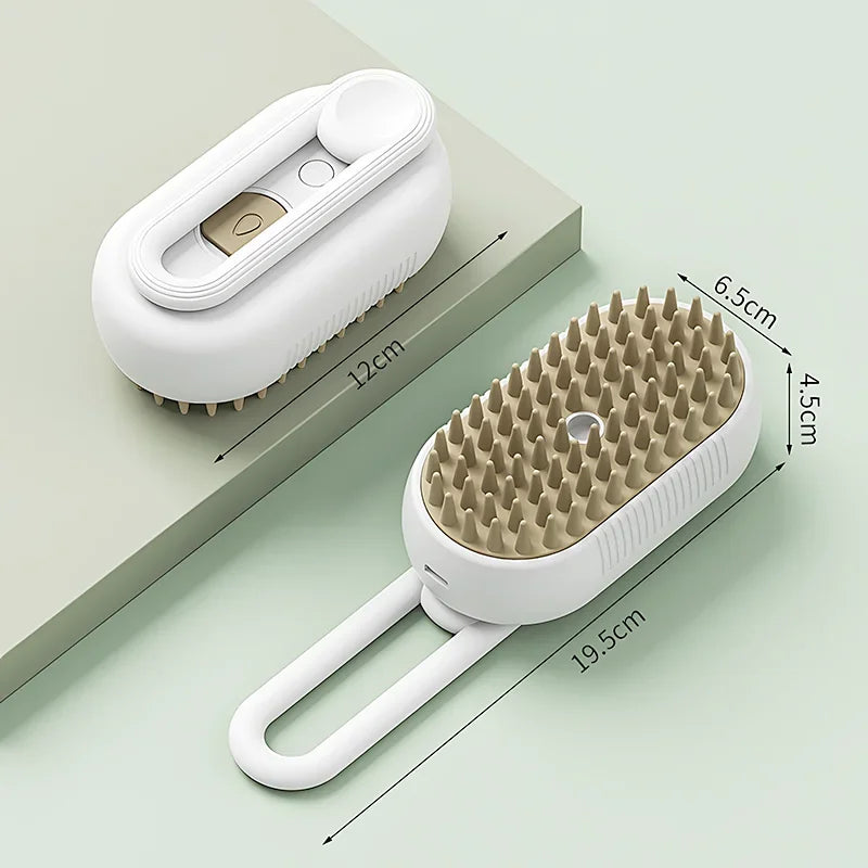 All-in-One Pet Grooming Steam Brush – Hair Remover, Massager & Cleaner