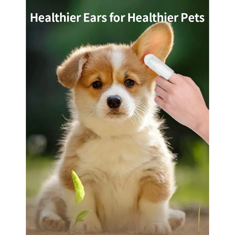 Gentle Ear Care Wipes for Pets – Fingertip Design for Precise Cleaning