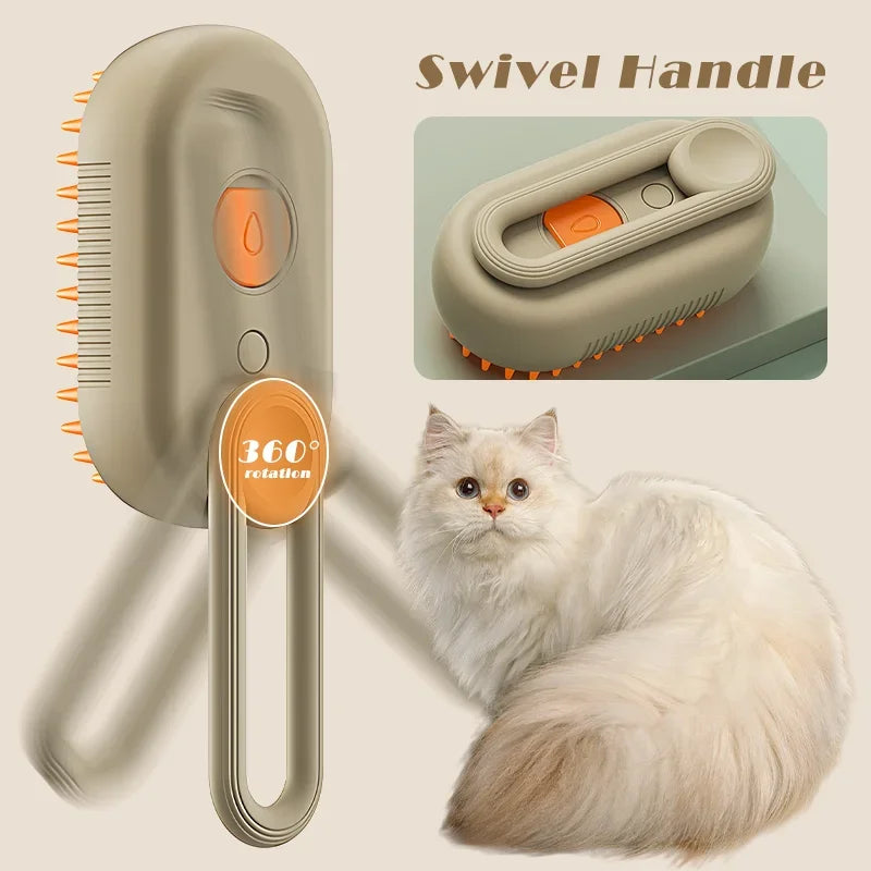 All-in-One Pet Grooming Steam Brush – Hair Remover, Massager & Cleaner
