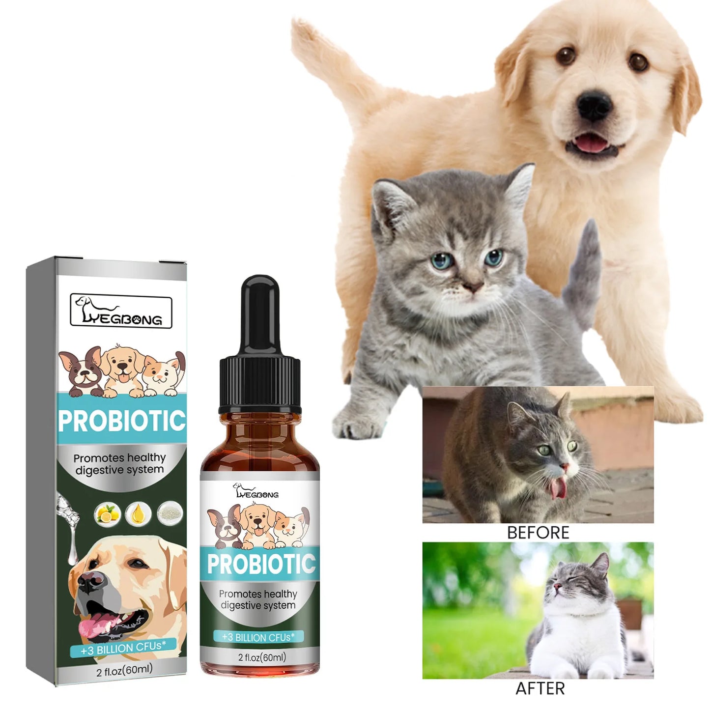 Dog Probiotics Drops – Digestive Health & Gut Support Supplement | Helps with Upset Stomach, Vomiting & Nutrient Absorption | Fast-Acting Liquid for Pet Nutrition