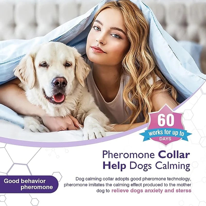 Calming Pheromone Collar for Dogs & Cats – 3/4 Pack, Adjustable Anxiety Relief for Puppies & Kittens | Stress Reduction for Noise, Travel, Separation & Vet Visits