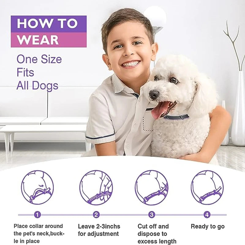 Calming Pheromone Collar for Dogs & Cats – 3/4 Pack, Adjustable Anxiety Relief for Puppies & Kittens | Stress Reduction for Noise, Travel, Separation & Vet Visits