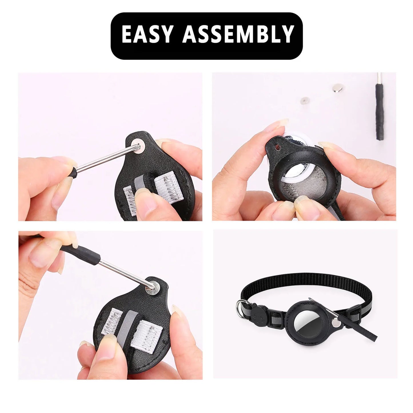 Adjustable Cat Collar with AirTag Holder – Breakaway, Reflective & Waterproof