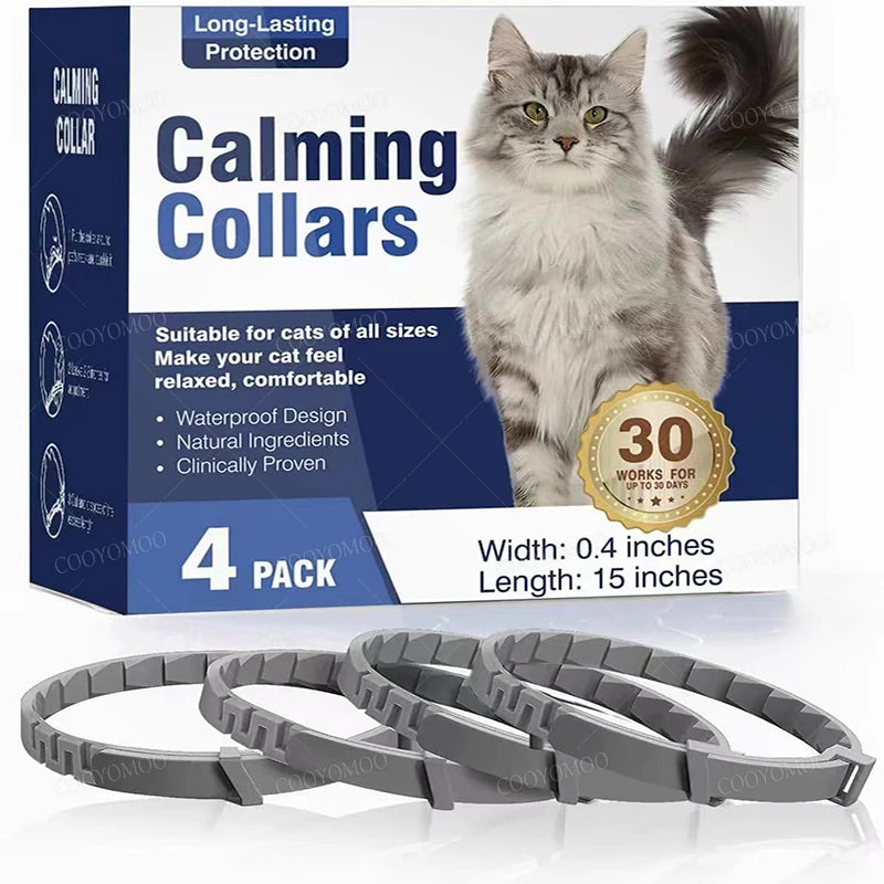 Calming Pheromone Collar for Dogs & Cats – 3/4 Pack, Adjustable Anxiety Relief for Puppies & Kittens | Stress Reduction for Noise, Travel, Separation & Vet Visits