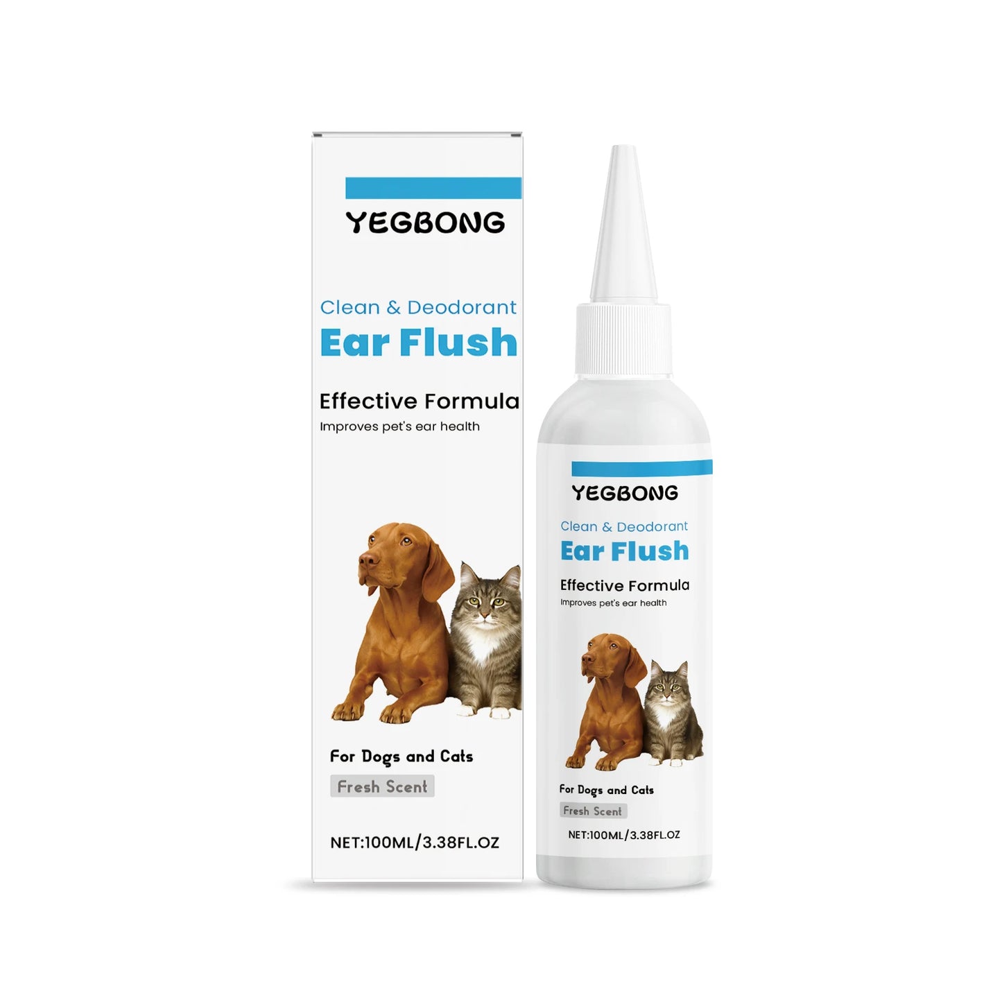 Pet Ear Cleaner for Cats & Dogs – 100ml for Ear Mites, Itch & Odor Relief