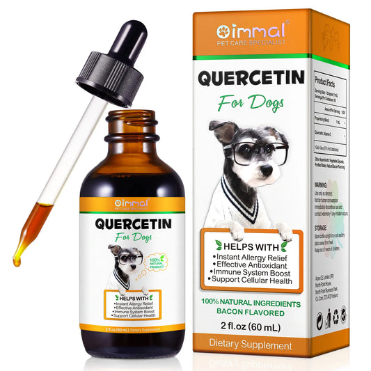 Quercetin for Dogs – Fast-Acting Allergy Relief & Immune Support Supplement with Antioxidants | Bacon-Flavored Chews for Cellular Health & Seasonal Allergies
