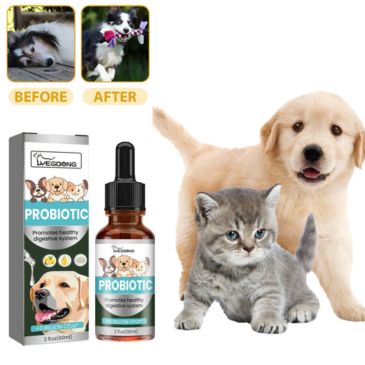 Dog Probiotics Drops – Digestive Health & Gut Support Supplement | Helps with Upset Stomach, Vomiting & Nutrient Absorption | Fast-Acting Liquid for Pet Nutrition