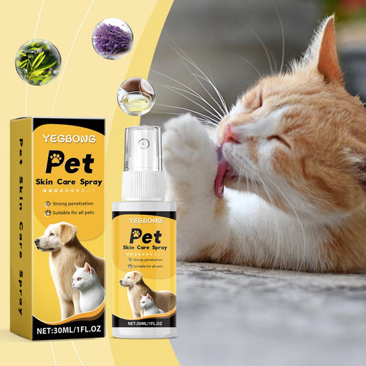 YEGBONG Pet Skin Care Spray – 30ml Soothing Relief for Dogs & Cats | Moisturizes Dry, Itchy Skin & Calms Irritation | Gentle Formula for Daily Use