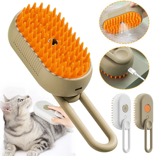All-in-One Pet Grooming Steam Brush – Hair Remover, Massager & Cleaner