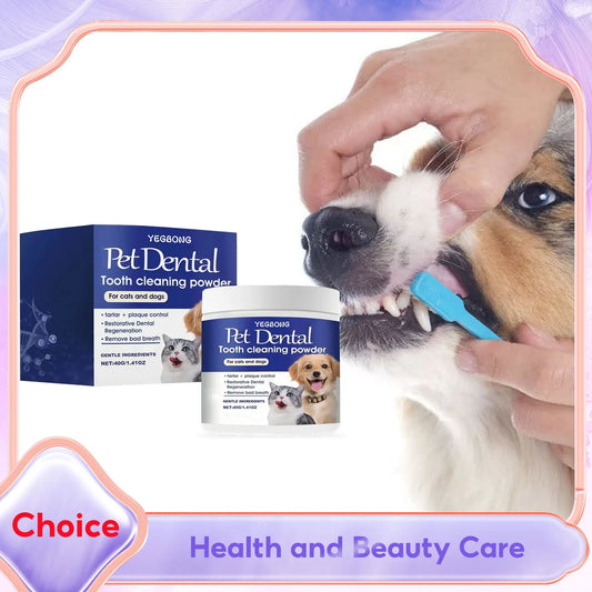 YEGBONG Pet Dental Powder – Teeth Cleaning & Bad Breath Treatment for Dogs & Cats (40g)